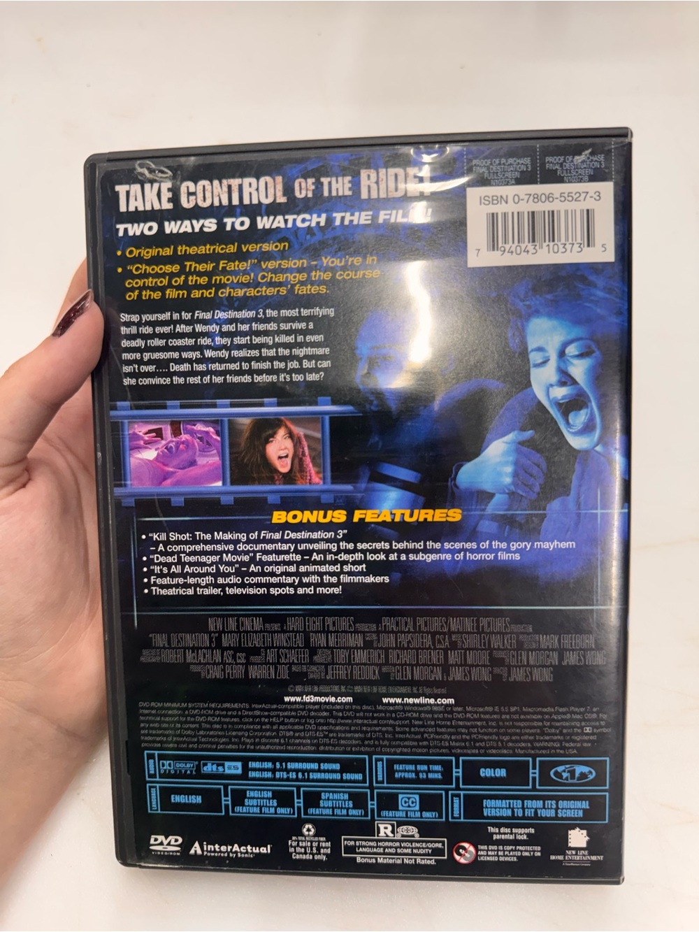 Final Destination 3 (DVD, 2-Disc Thrill Ride Edition) Disc Tested - Picture 2 of 3